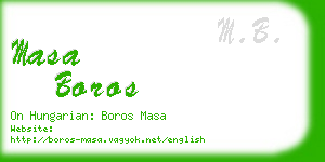 masa boros business card